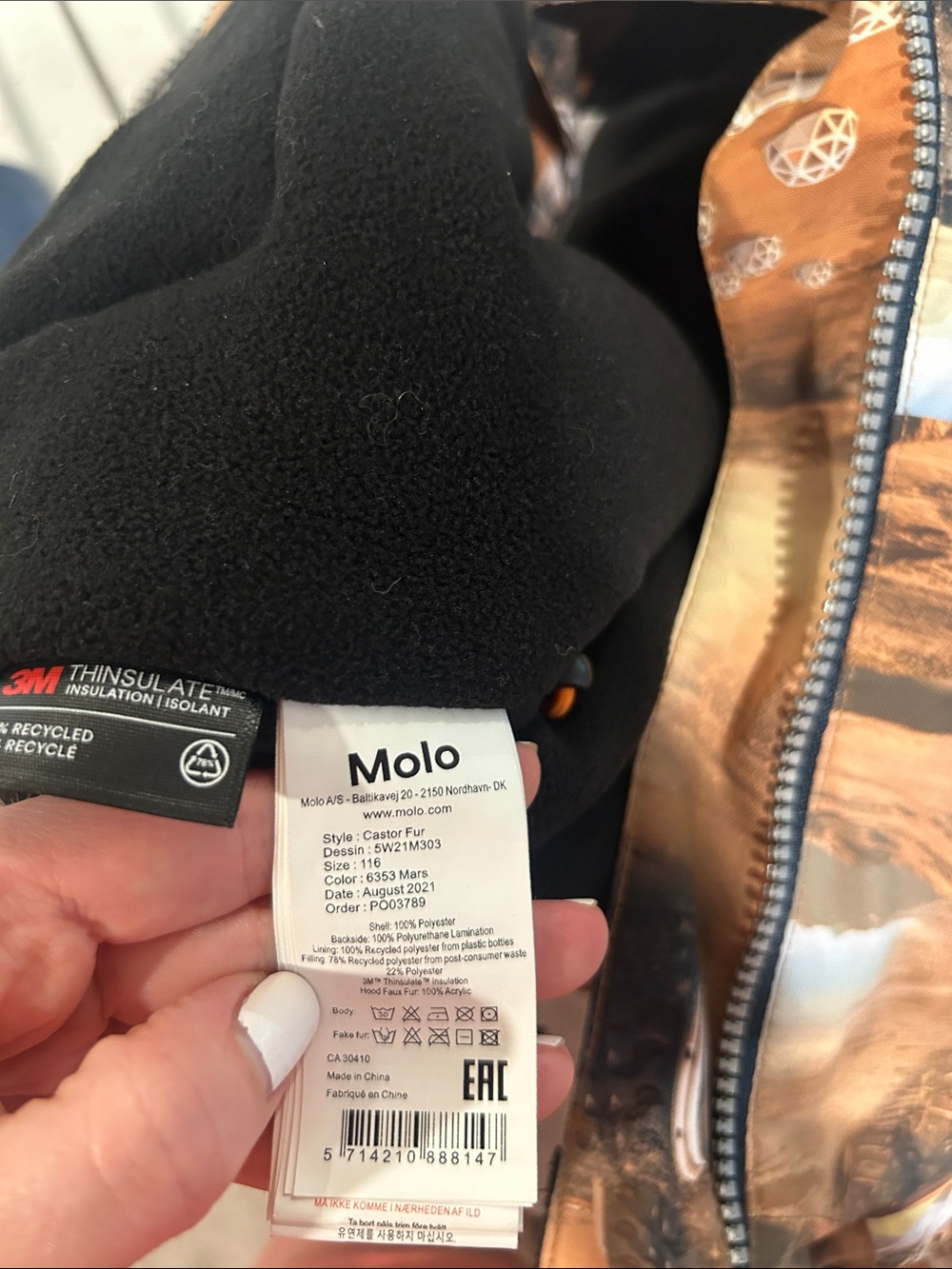 Boys Molo 4T hooded Mars ski/winter jacket - Picture 5 of 5